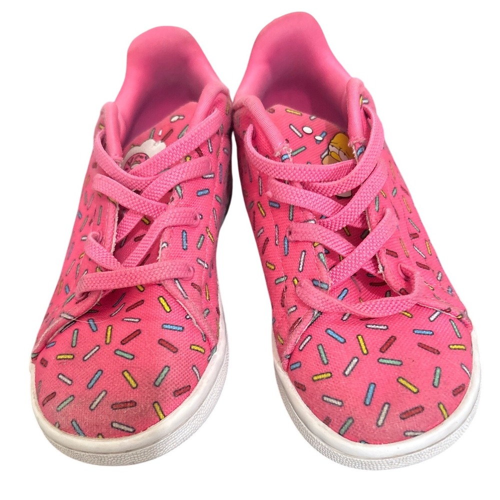 Adidas Stan Smith Kids Size 10K The Simpsons‎ Pink Sprinkles Sneakers Shoes